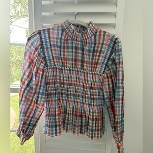 Hunter Bell Summer Plaid Smocked Top